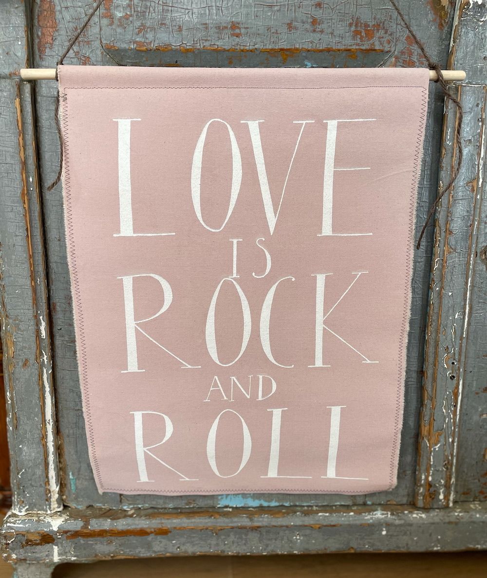 Love is Rock and Roll Wall Hanging