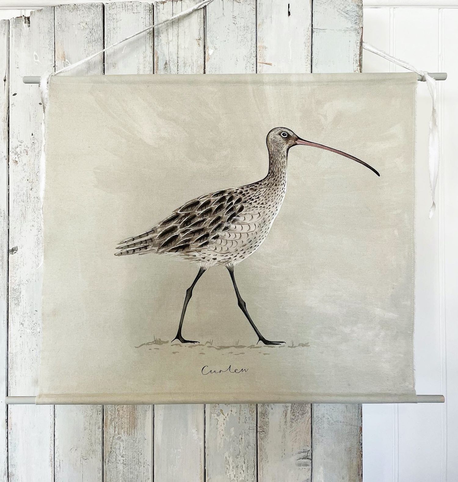 Curlew Wall Hanging on Linen